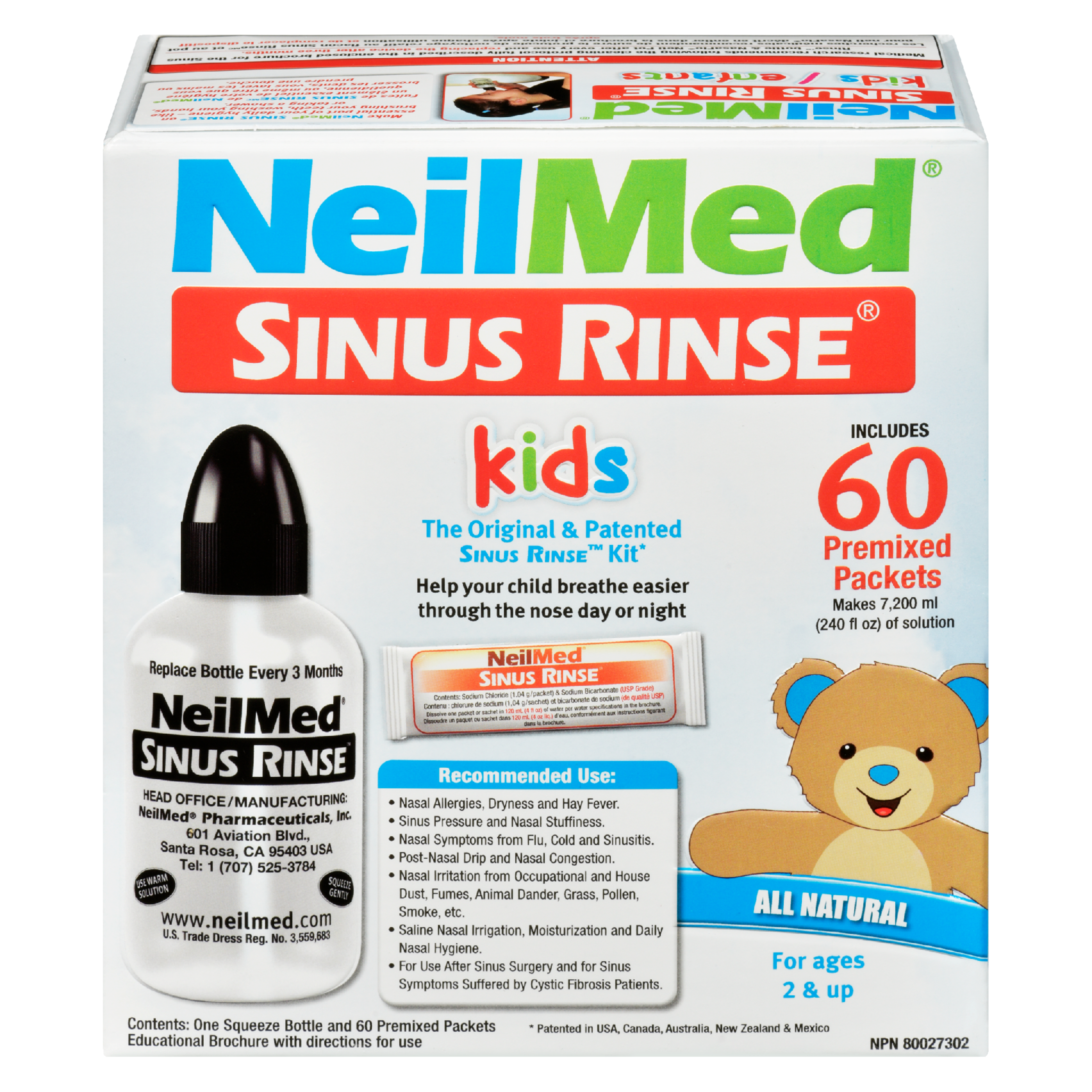 NeilMed Sinus Rinse Kit Kids 60 Premixed Packets