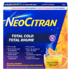 NeoCitran Total Cold Powder Night Citrus Infusions 10 Single Dose Pouches