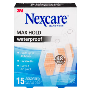 Nexcare Bandages Max Hold Waterproof 15 Assorted