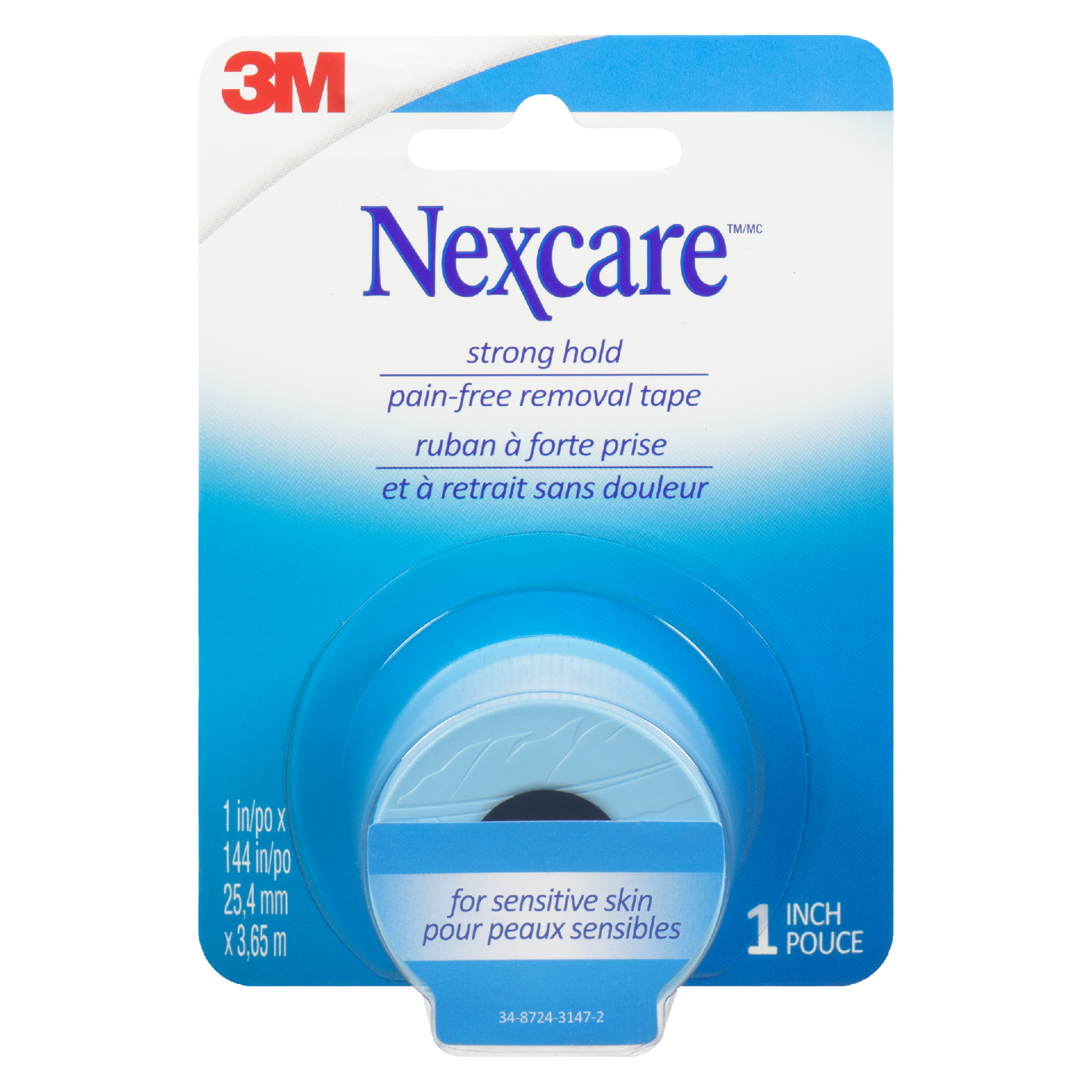 Nexcare Strong Hold, Pain-Free Removal Tape 25,4 mm x 3,65 m 1 Inch