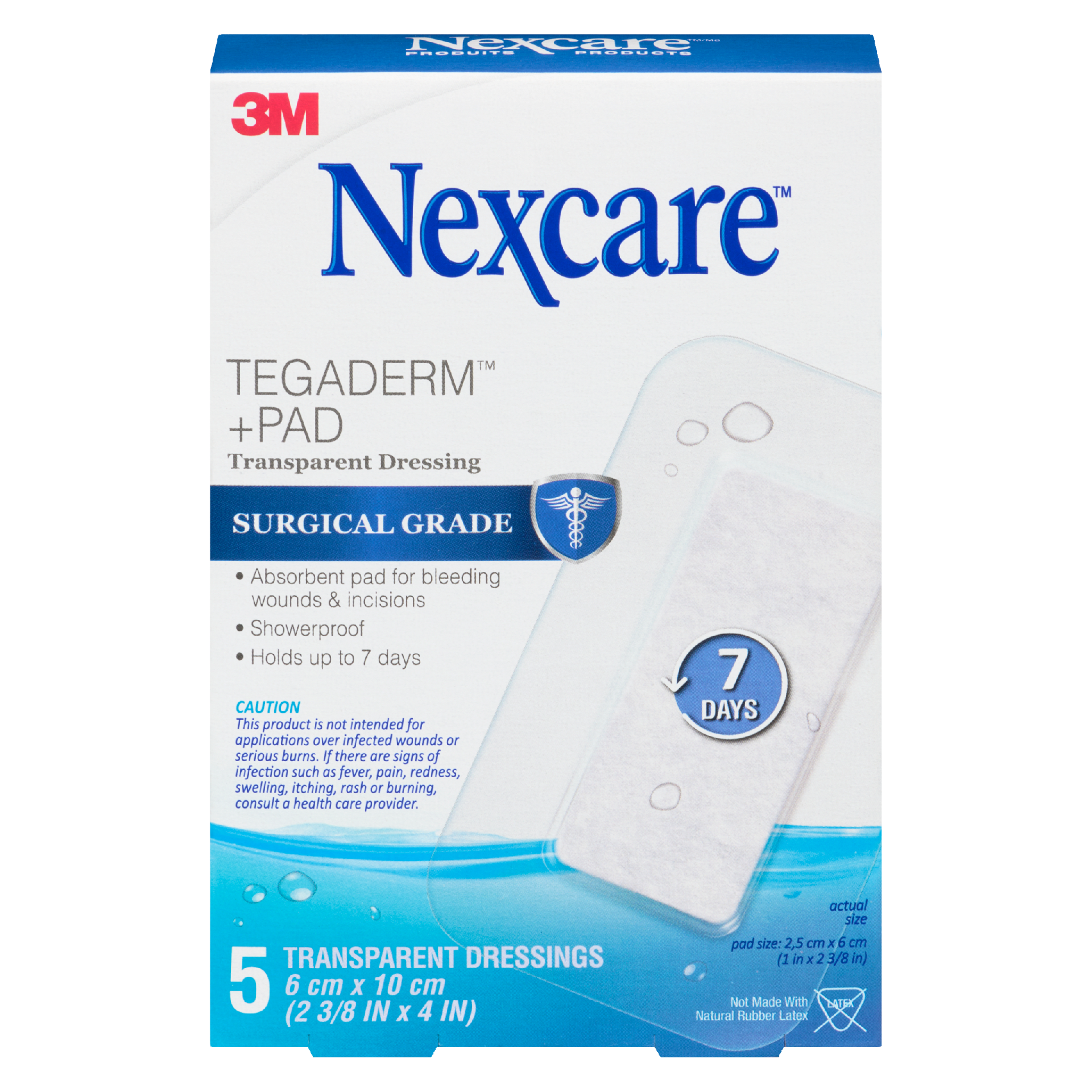 Nexcare Tegaderm +Pad Transparent Dressing 5 Transparent Dressings