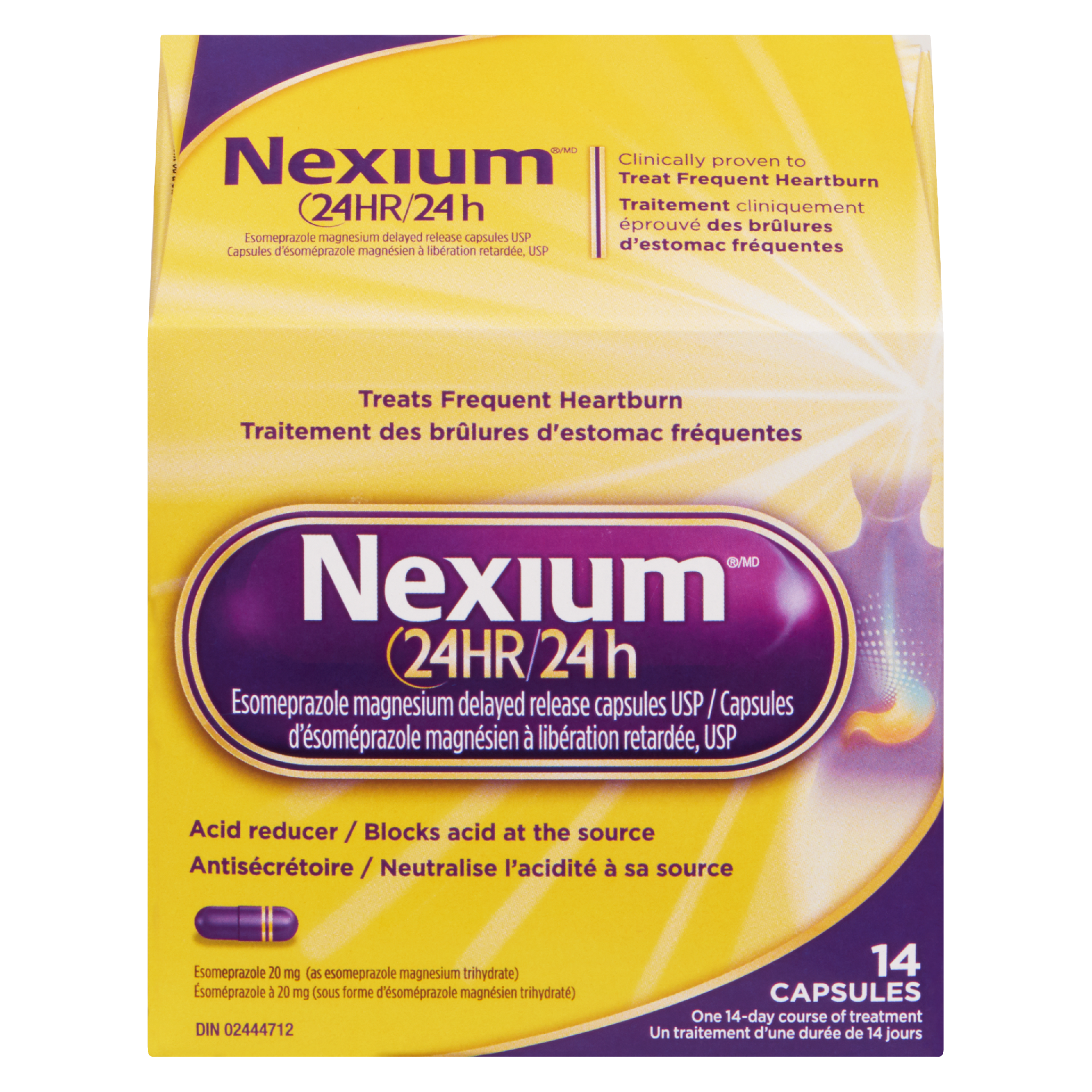 Nexium Esomeprazole Magnesium Delayed Release Capsules USP 24 HR 14 Capsules