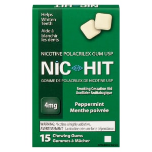 Nic-Hit Smoking Cessation Aid Peppermint 4 mg 15 Chewing Gums