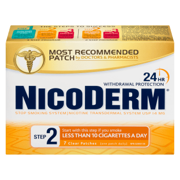 NicoDerm Nicotine Transdermal System USP 14 mg Step 2 7 Clear Patches