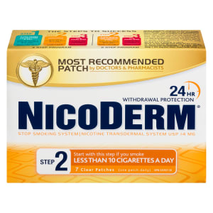 NicoDerm Nicotine Transdermal System USP 14 mg Step 2 7 Clear Patches