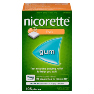 Nicorette Gum Stop Smoking Aid 2 mg Nicotine Fruit 105 Pieces