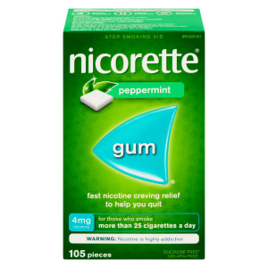 Nicorette Gum Stop Smoking Aid 4 mg Nicotine Peppermint 105 Pieces