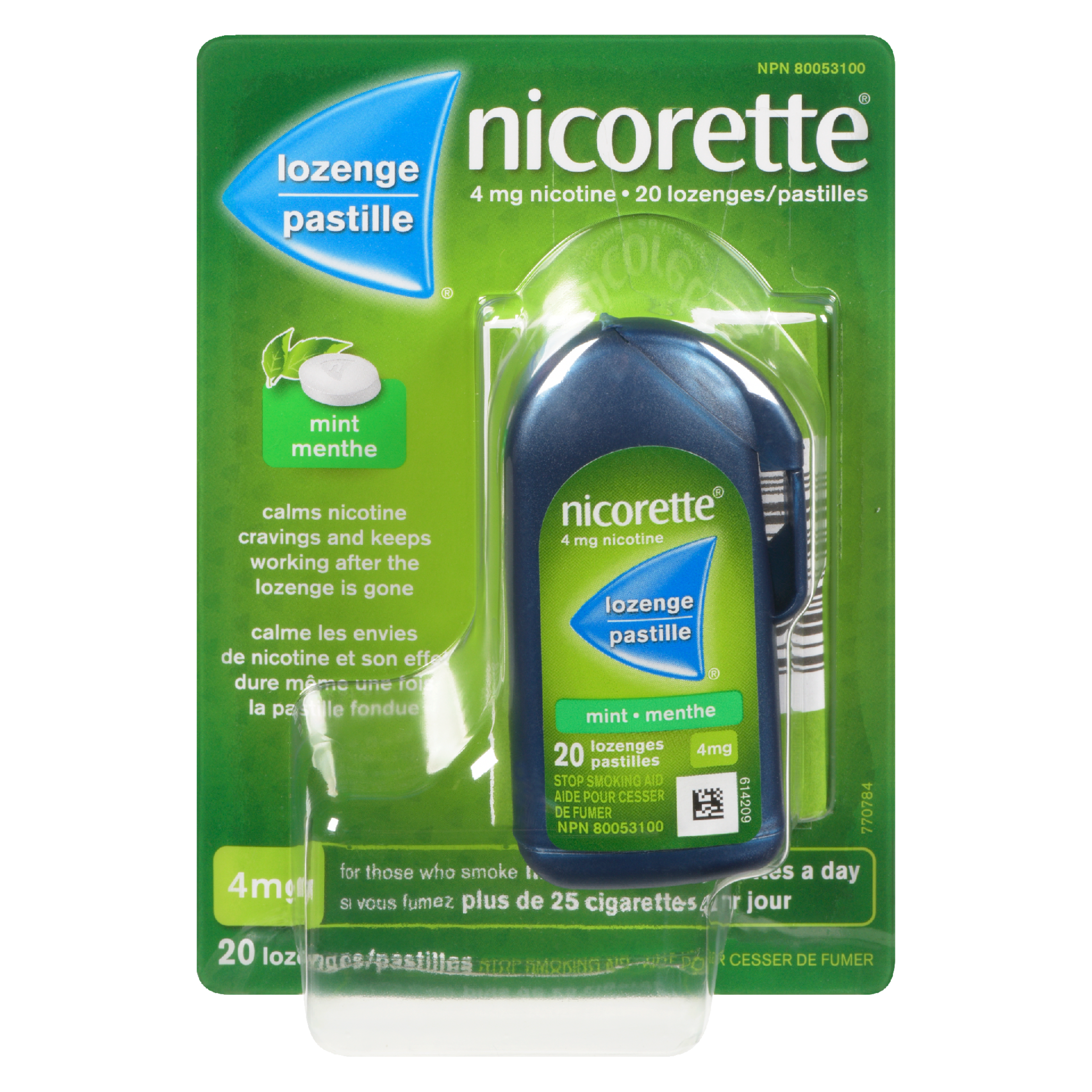 Nicorette Lozenge Stop Smoking Aid 4 mg Nicotine Mint 20 Lozenges