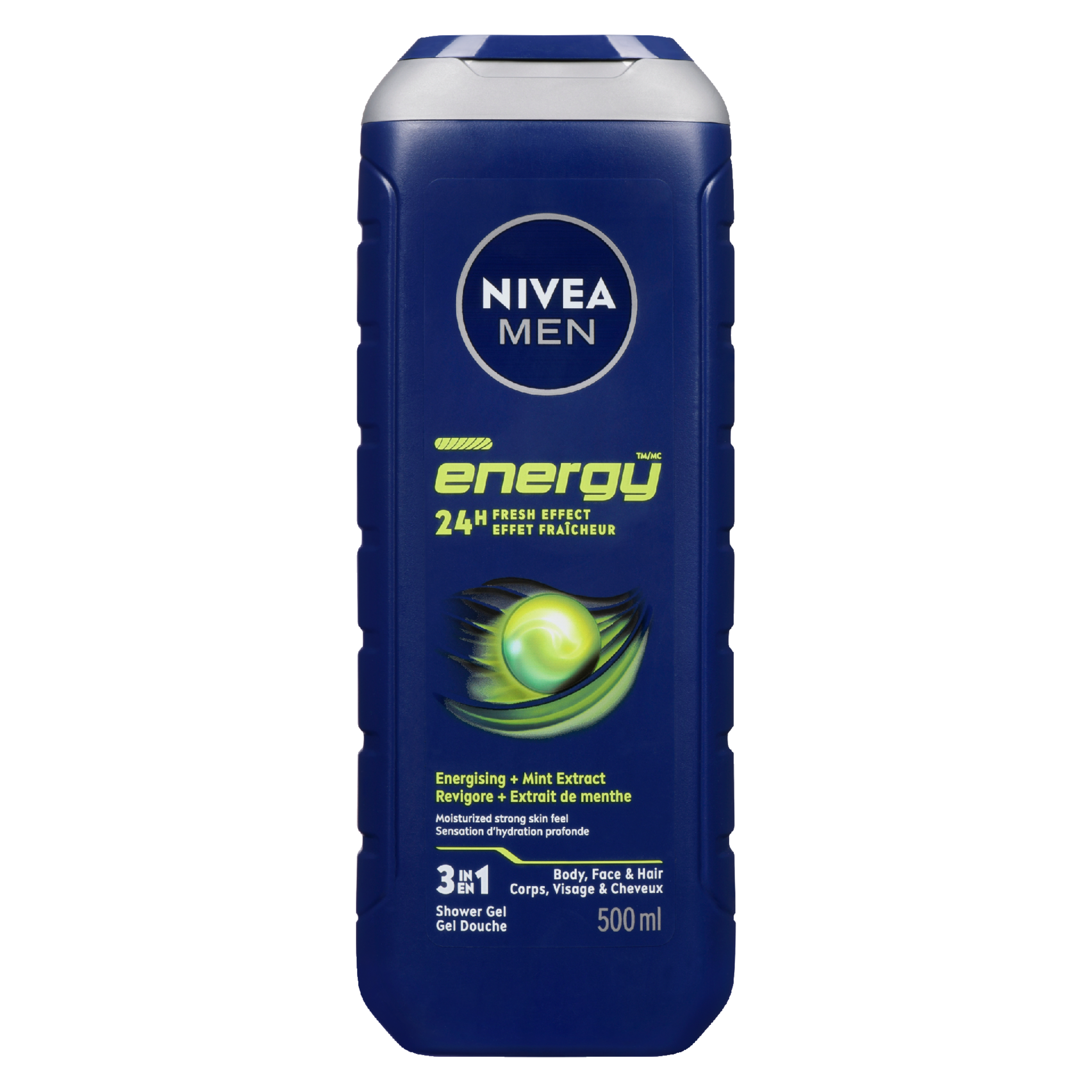 NIVEA Men Energy 3 in 1 Shower Gel Energising + Mint Extract 500 ml