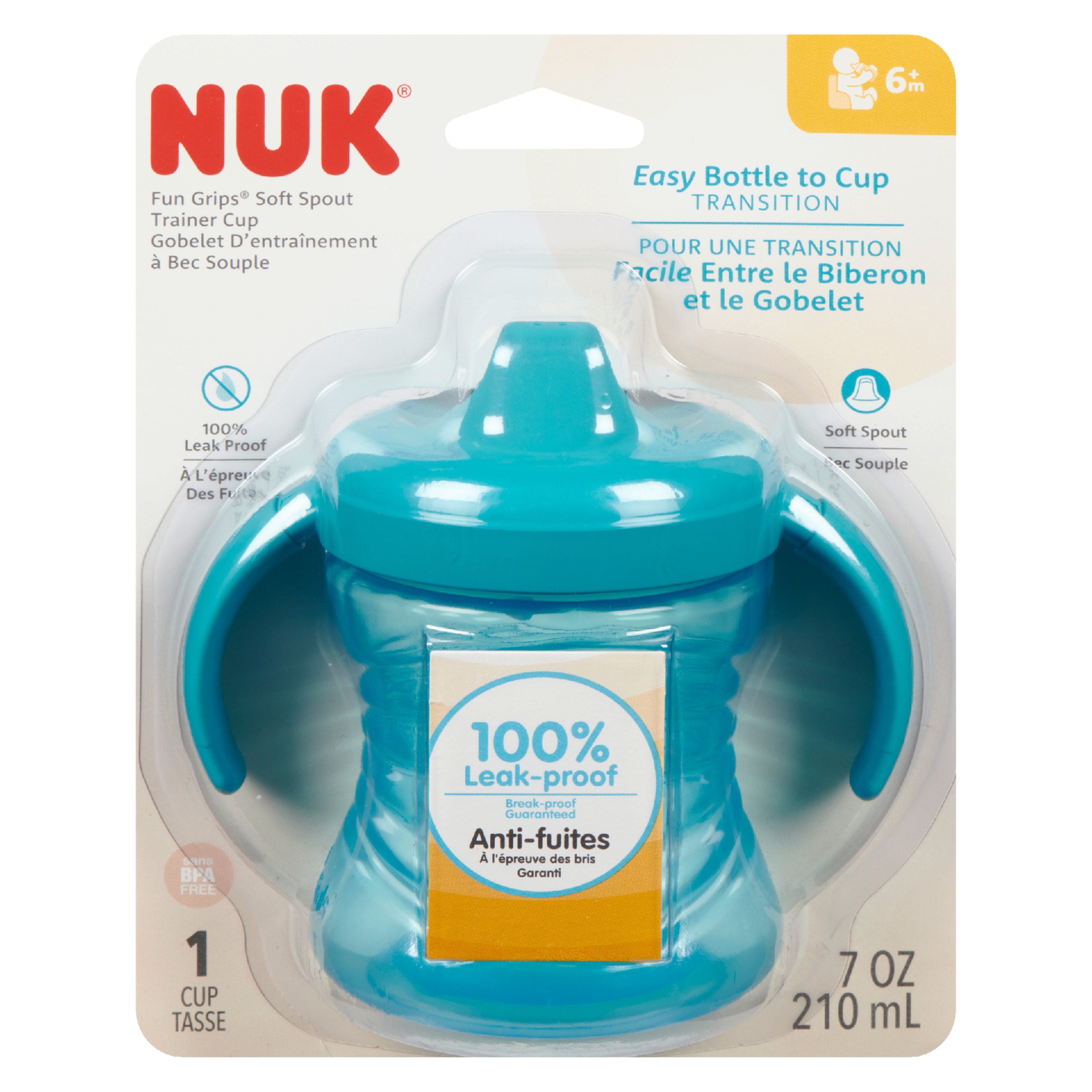 NUK Fun Grips Soft Spout Trainer Cup 6m+ 1 Cup 210 ml