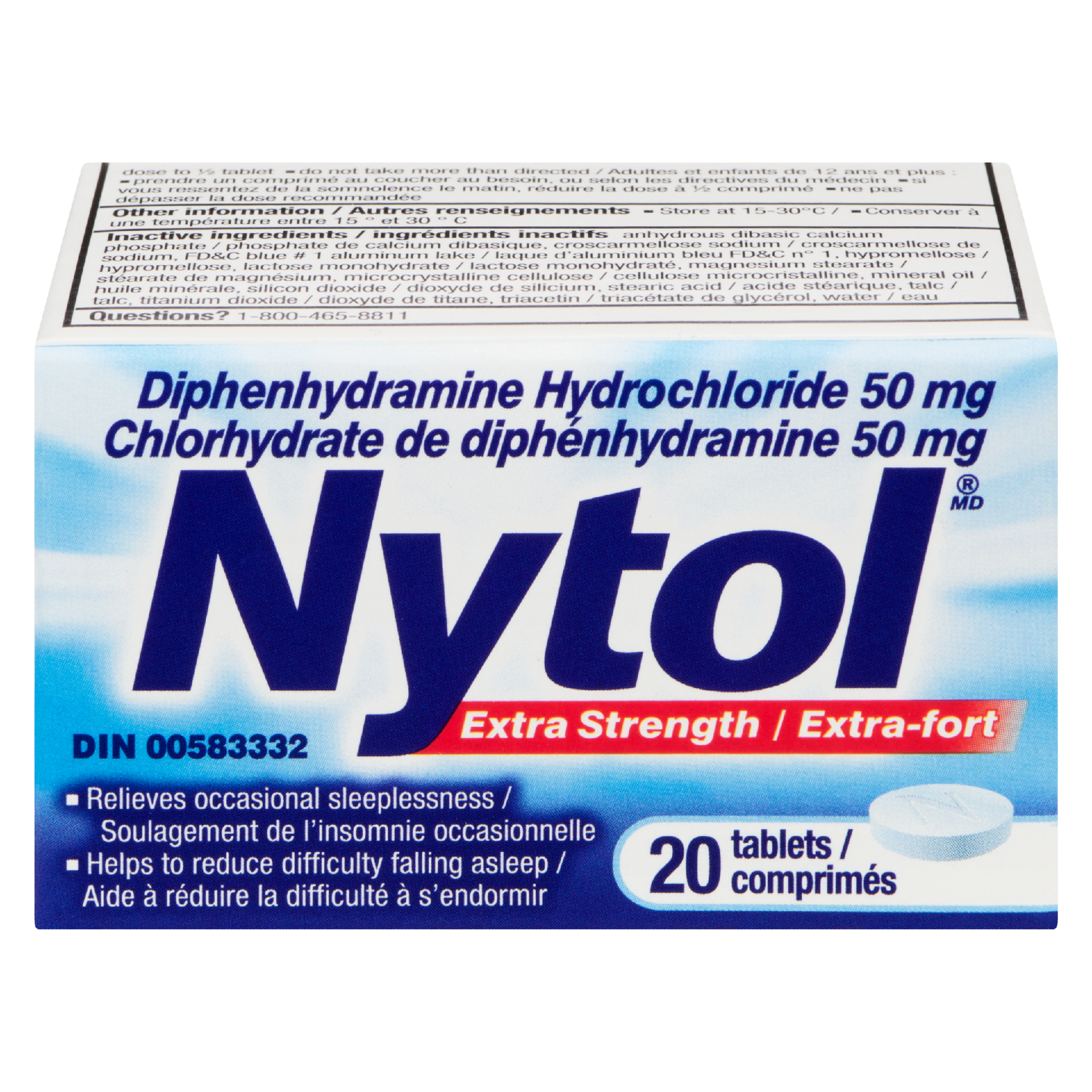 Nytol Diphenhydramine Hydrochloride 50 mg Extra Strength 20 Tablets
