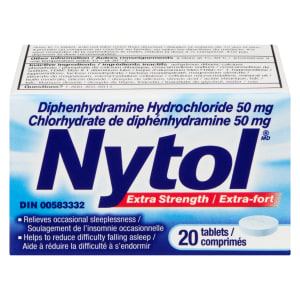 Nytol Diphenhydramine Hydrochloride 50 mg Extra Strength 20 Tablets