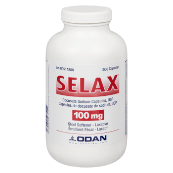 Odan Selax Stool Softener Laxative 100 mg 1000 Capsules