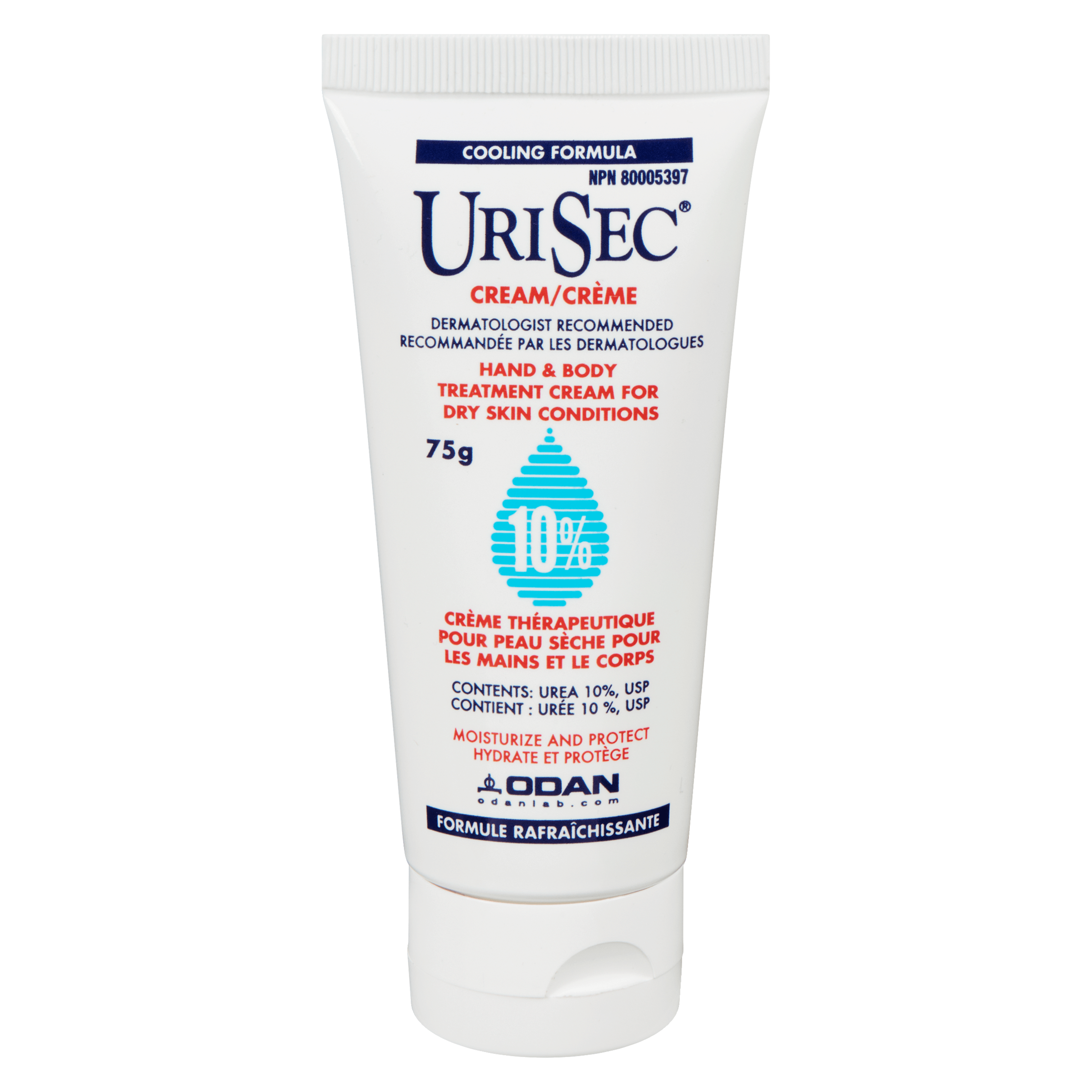 Odan Urisec Cream 10% Moisturize and Protect 75 g