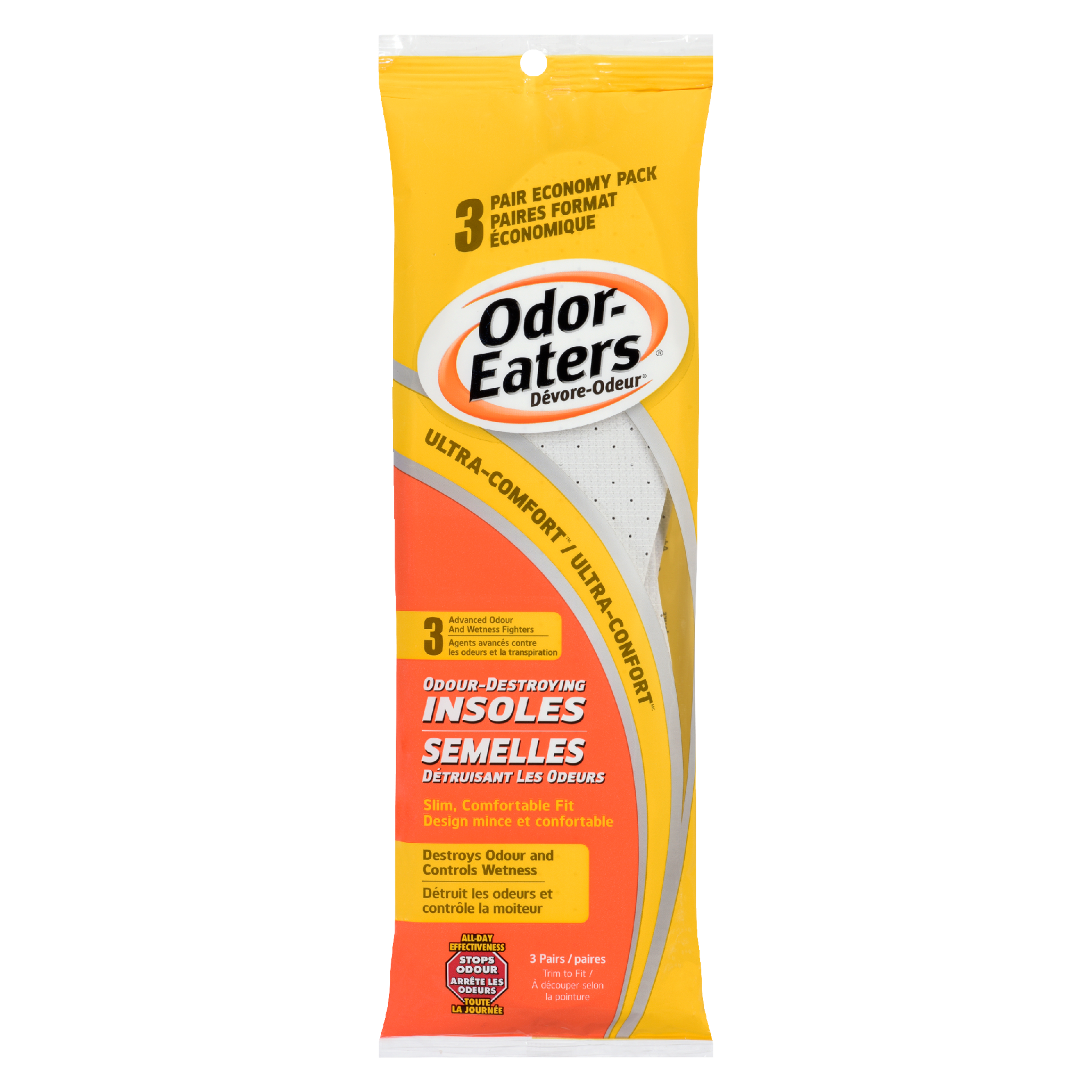 Odor-Eaters Ultra-Comfort Odour-Destroying Insoles 3 Pair Economy Pack 3 Pairs