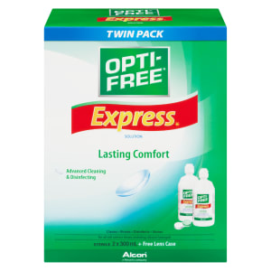 Opti-Free Express Advanced Cleaning & Disinfecting Solution Lasting Comfort Twin Pack 2 x 300 ml