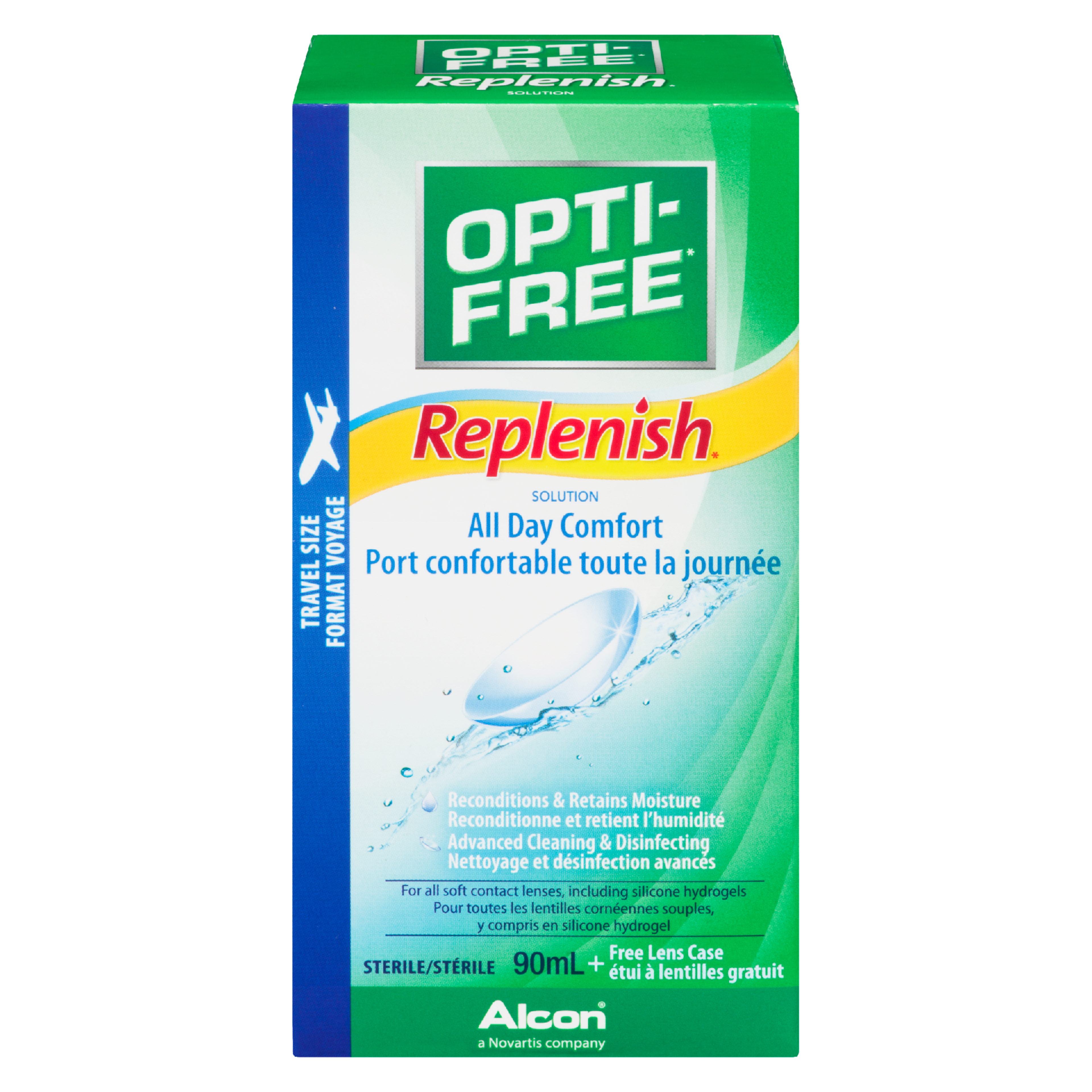 Opti-Free Replenish Advanced Cleaning & Disinfecting Solution All Day Comfort Travel Size 90 ml