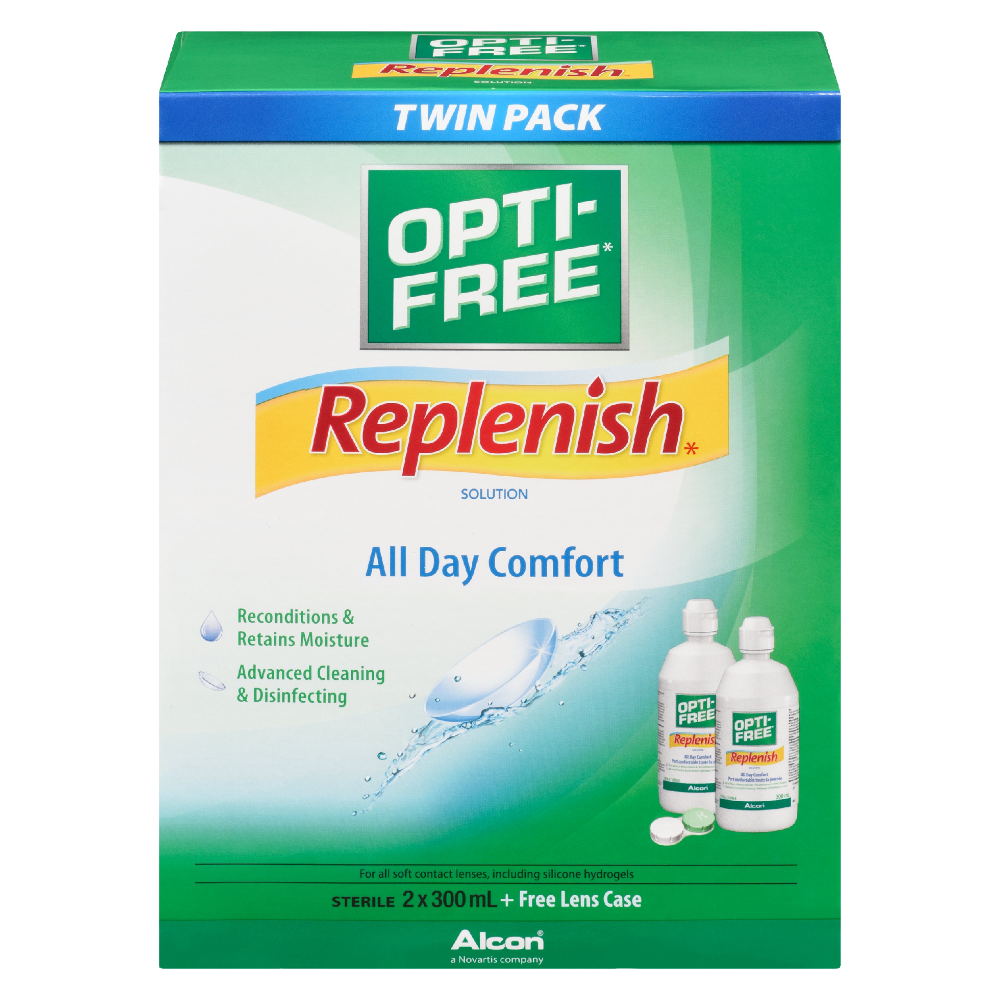 Opti-Free Replenish Solution All Day Comfort Twin Pack 2 x 300 ml