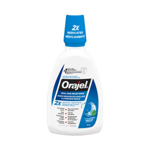 Orajel Antiseptic Mouthwash 2X Medicated Soothing Mint 473 ml