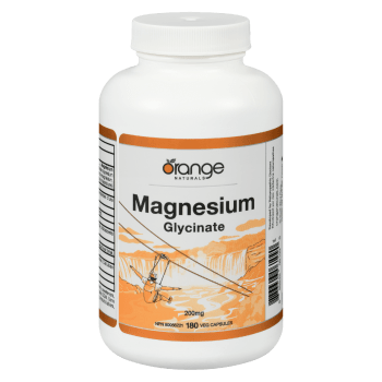 Orange Naturals Magnesium Glycinate 200 mg 180 Veg Capsules