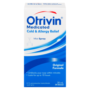 Otrivin Medicated Cold & Allergy Relief Mist Spray Original Formula 30 ml