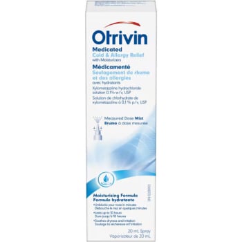 Otrivin Medicated Cold and Allergy Relief Measured Dose Nasal Spray Moisturizing Formula 20mL