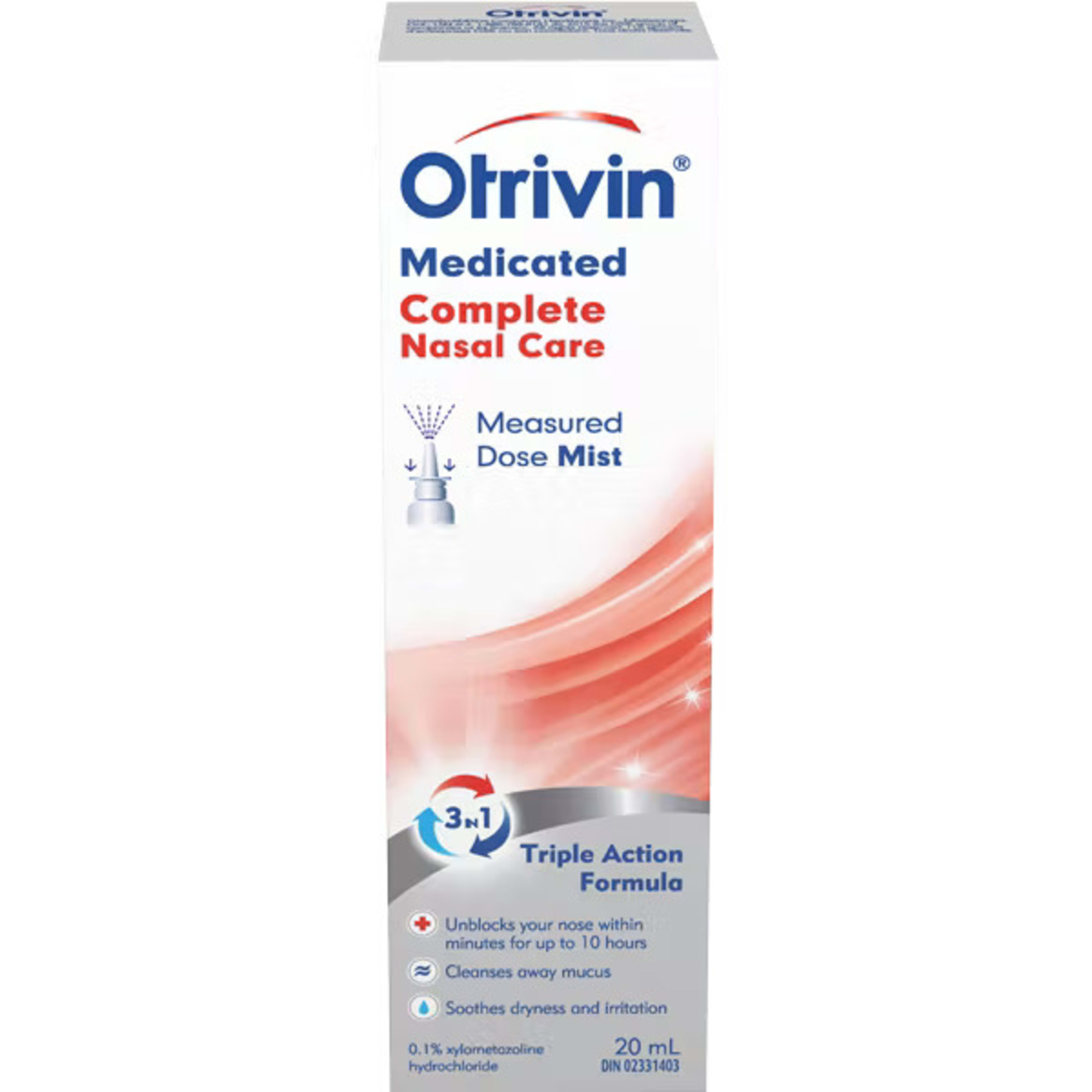 Otrivin Medicated Complete Nasal Care Triple Action Formula 20 ml