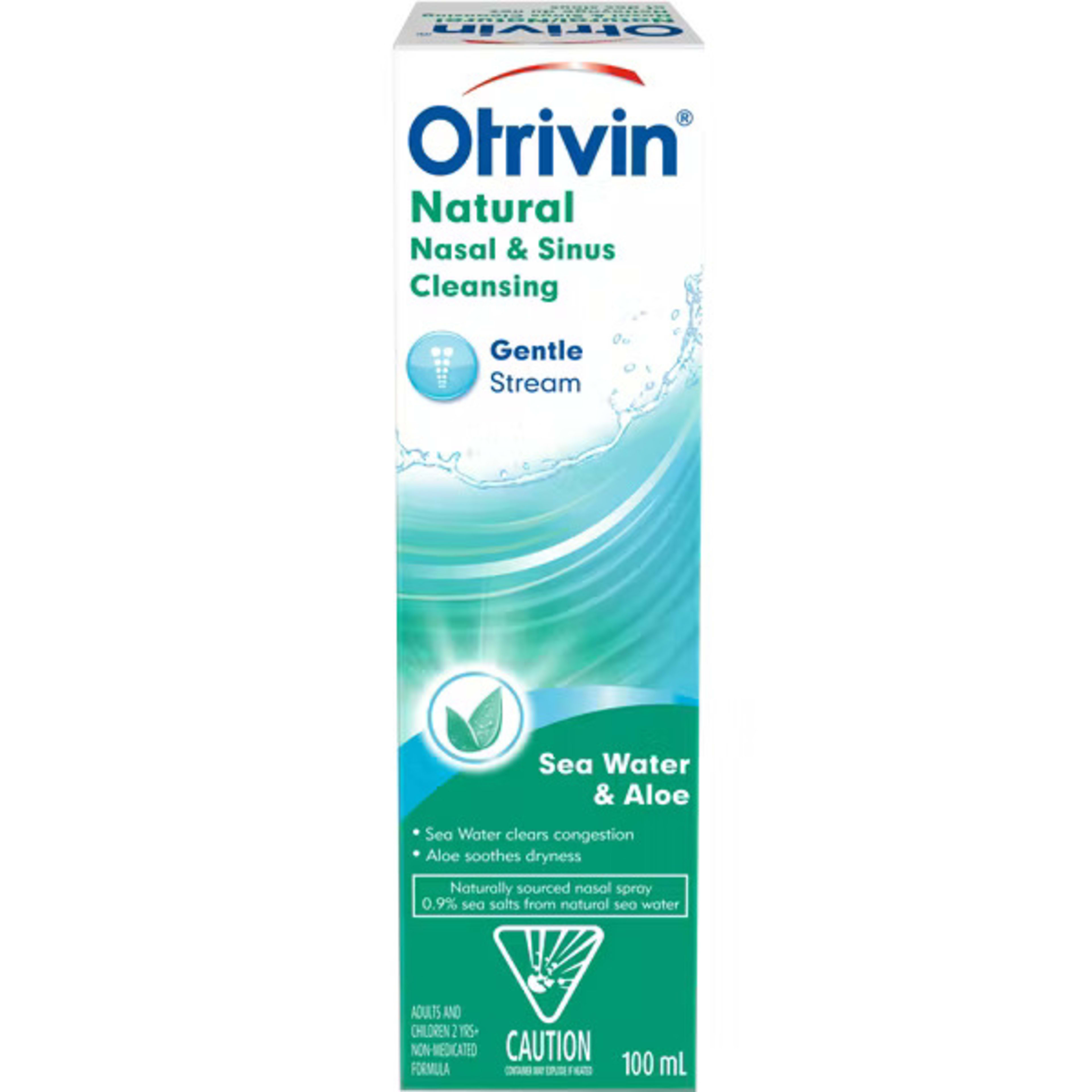 Otrivin Natural Nasal & Sinus Cleansing Gentle Stream Sea Water & Aloe 100 ml