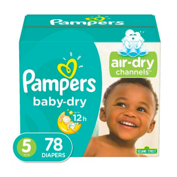 Pampers Baby Dry Diapers Super Pack (Size 5, 78 Count)