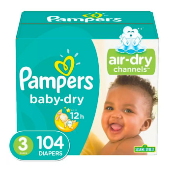Pampers Baby-Dry Extra Protection Diapers (Size 3, 104 Count)