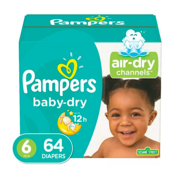 Pampers Baby-Dry Extra Protection Diapers (Size 6, 64 Count)