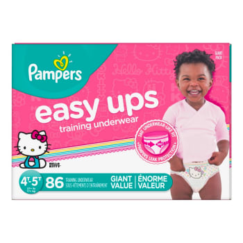 Pampers Easy Ups Training Underwear Girls Size 6 4T-5T 86 Count