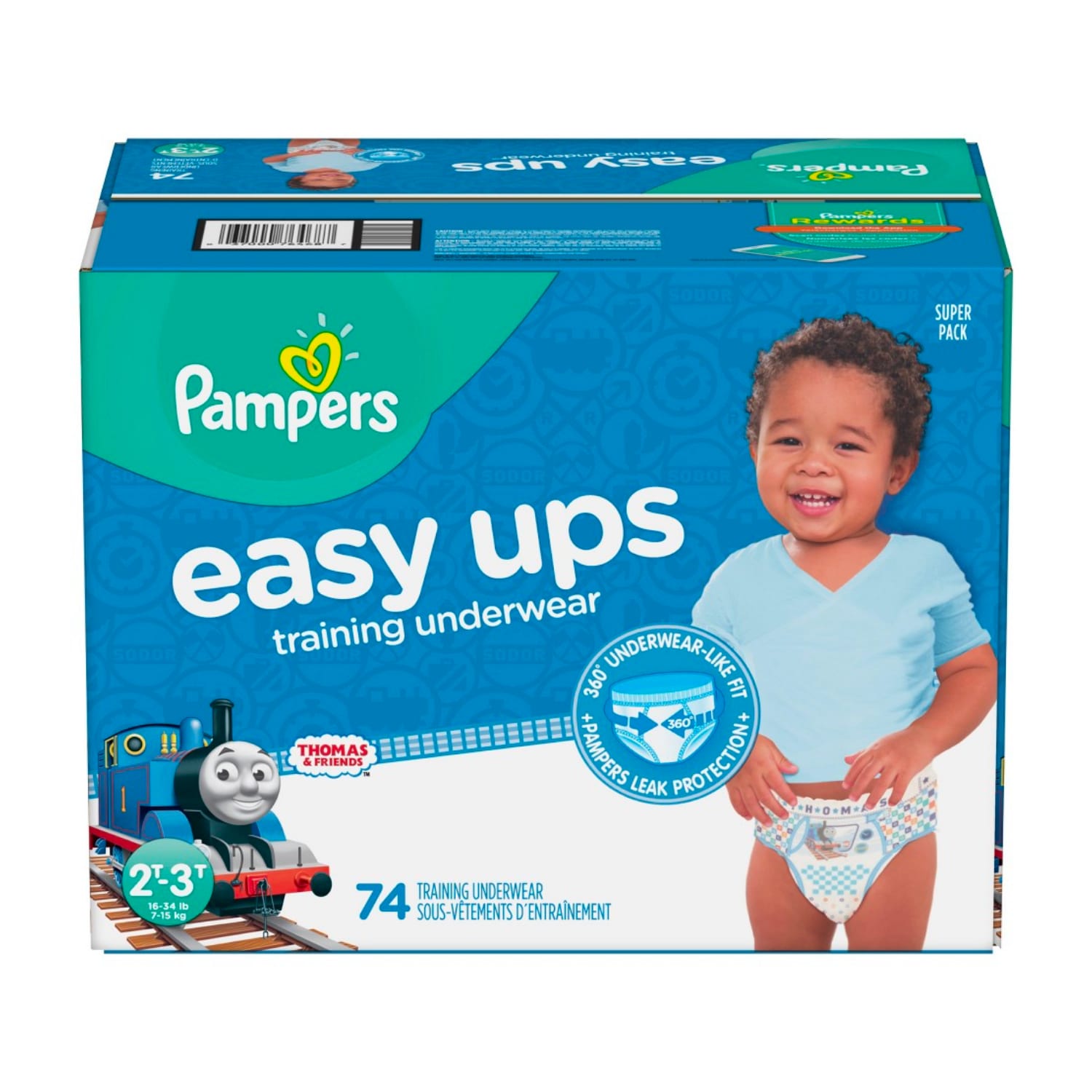 Pampers Easy Ups Training Underwear Boys, Size 4 2T-3T, 74