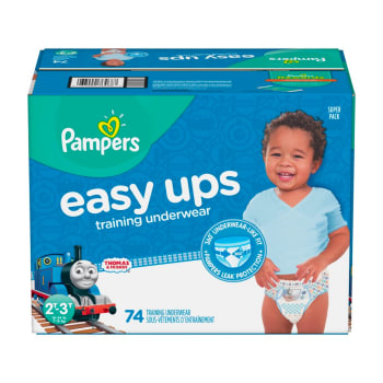 Pampers Easy Ups Training Underwear for Boys (Size 2T-3T, 74 Count