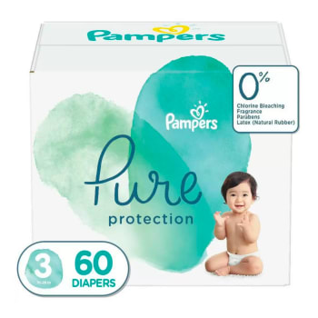 Pampers Pure Protection Diapers Super Pack (Size 3, 60 Count) - MedaKi