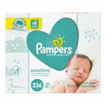 Pampers Sensitive Baby Wipes Perfume Free (6 Flip-Top Packs, 336 Count)