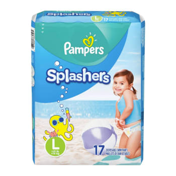 Pampers Splashers Snug Fit Swim Diapers (Size L, 17 Count)
