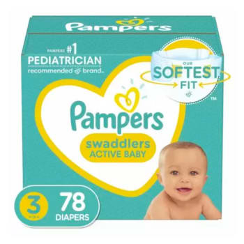 Pampers Swaddlers Active Baby Diaper (Size 3, 78 Count)