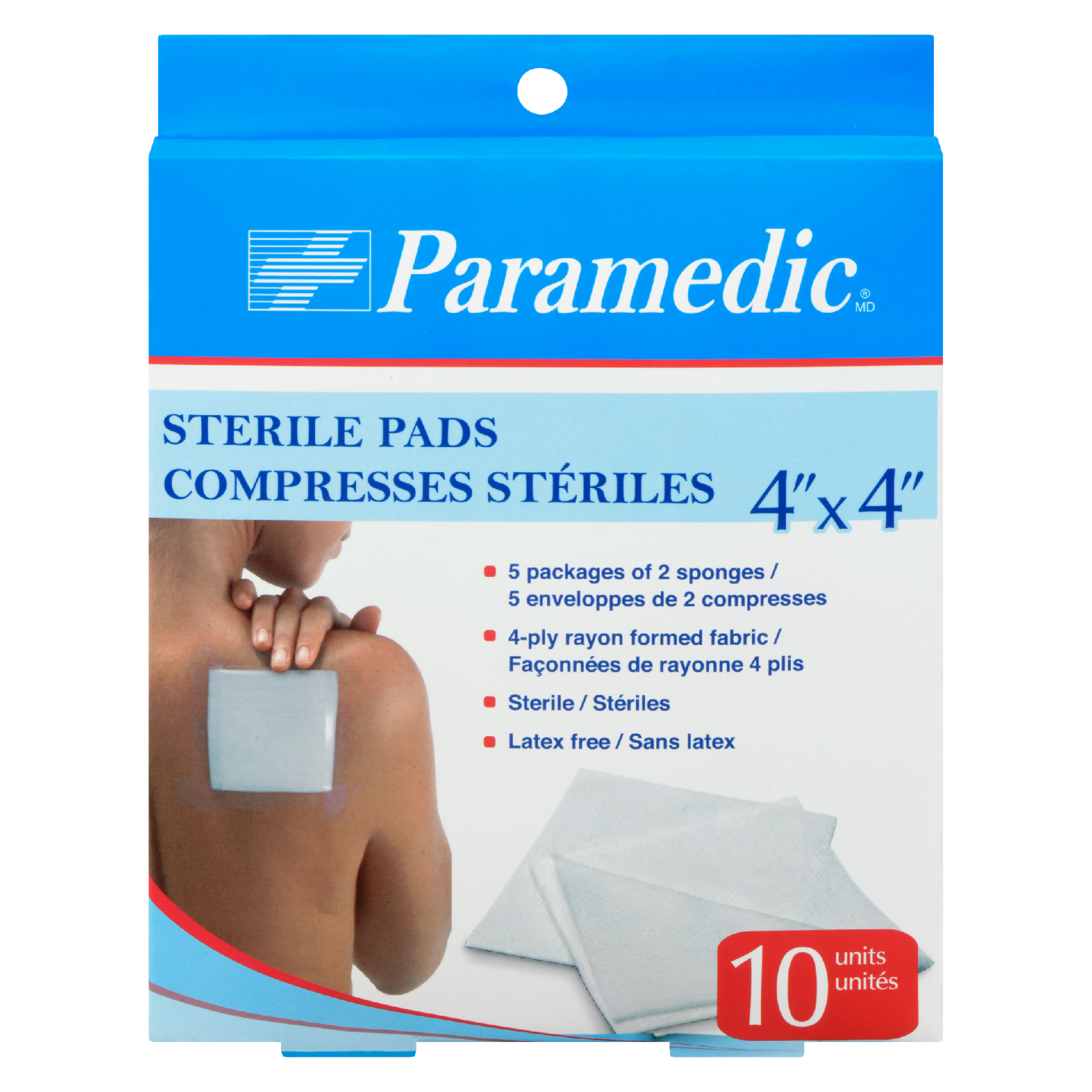 Paramedic Sterile Pads 4" x 4" 5 Packages of 2 Sponges 10 Units