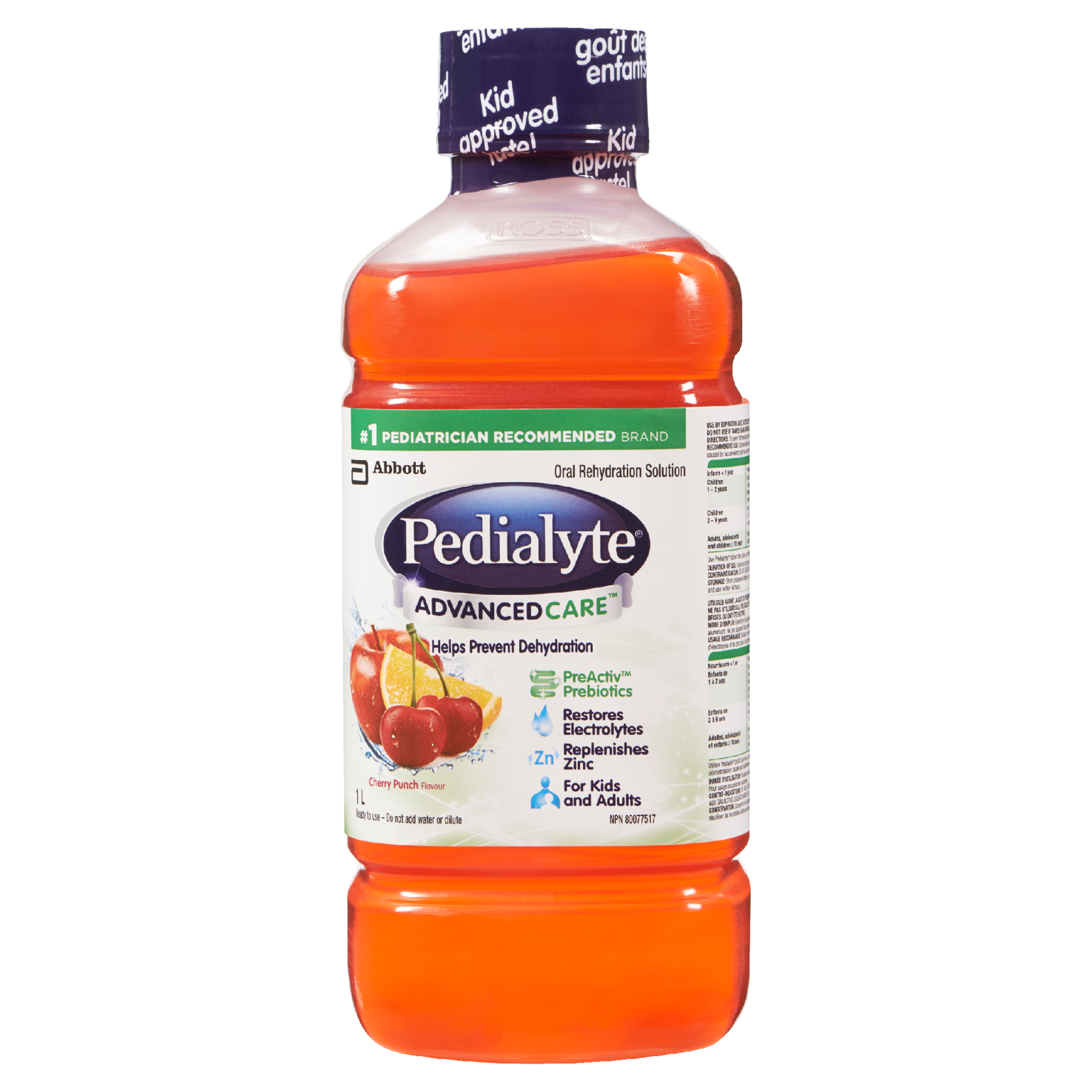 Pedialyte Advanced Care Oral Rehydration Solution Cherry Punch Flavour 1 L
