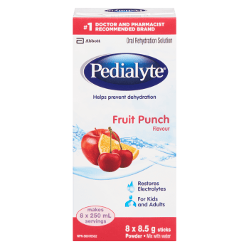 Pedialyte Oral Rehydration Solution Powder Fruit Punch Flavour 8 Sticks x 8.5 g