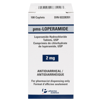 Pharmascience Antidiarrheal pms-Loperamide 2 mg 100 Caplets
