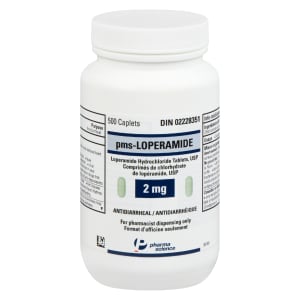 Pharmascience Antidiarrheal pms-Loperamide 2 mg 500 Caplets