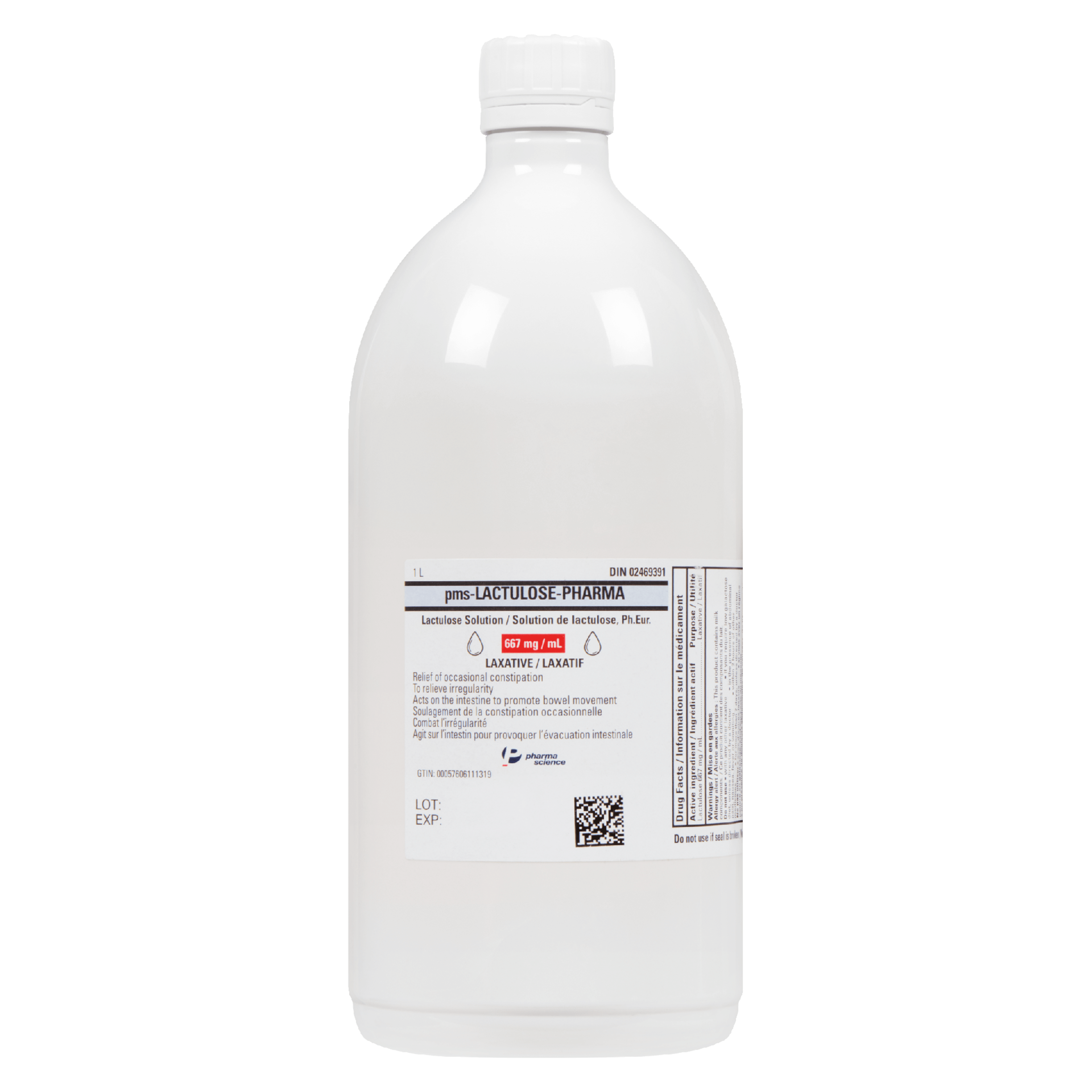 Pharmascience Lactulose Solution, Ph.Eur. Laxative 1 L
