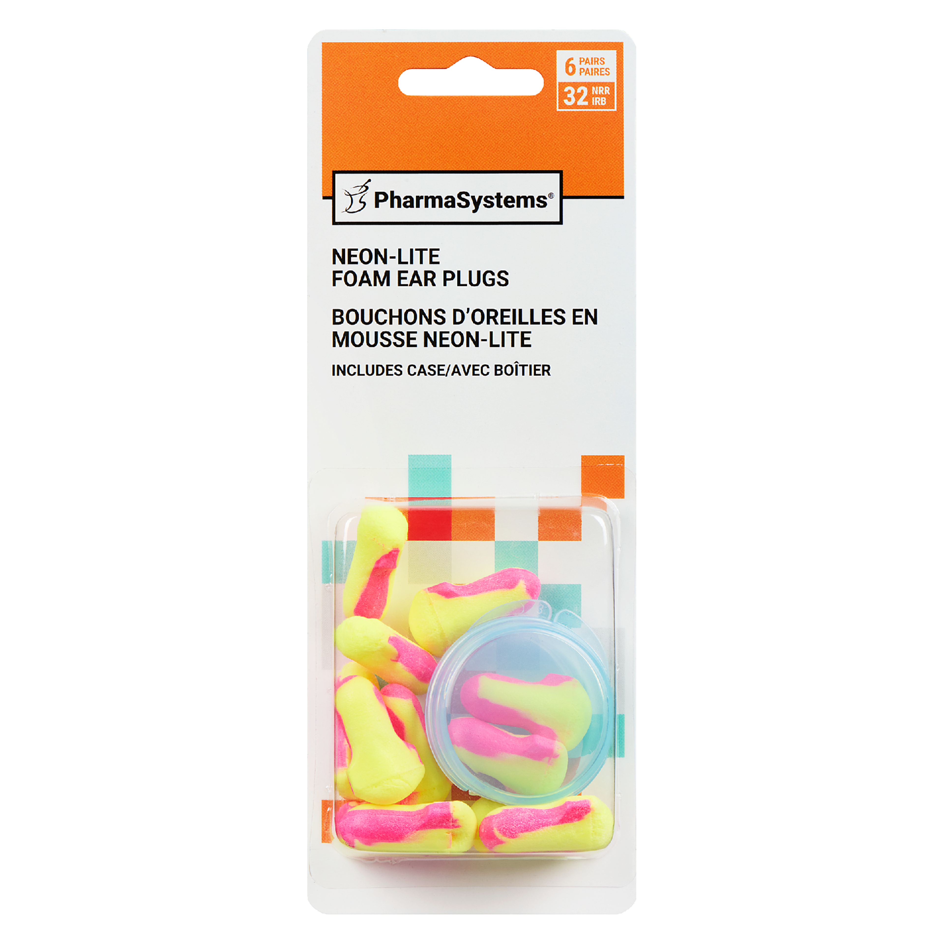 PharmaSystems Neon-Lite Foam Ear Plugs 6 Pairs