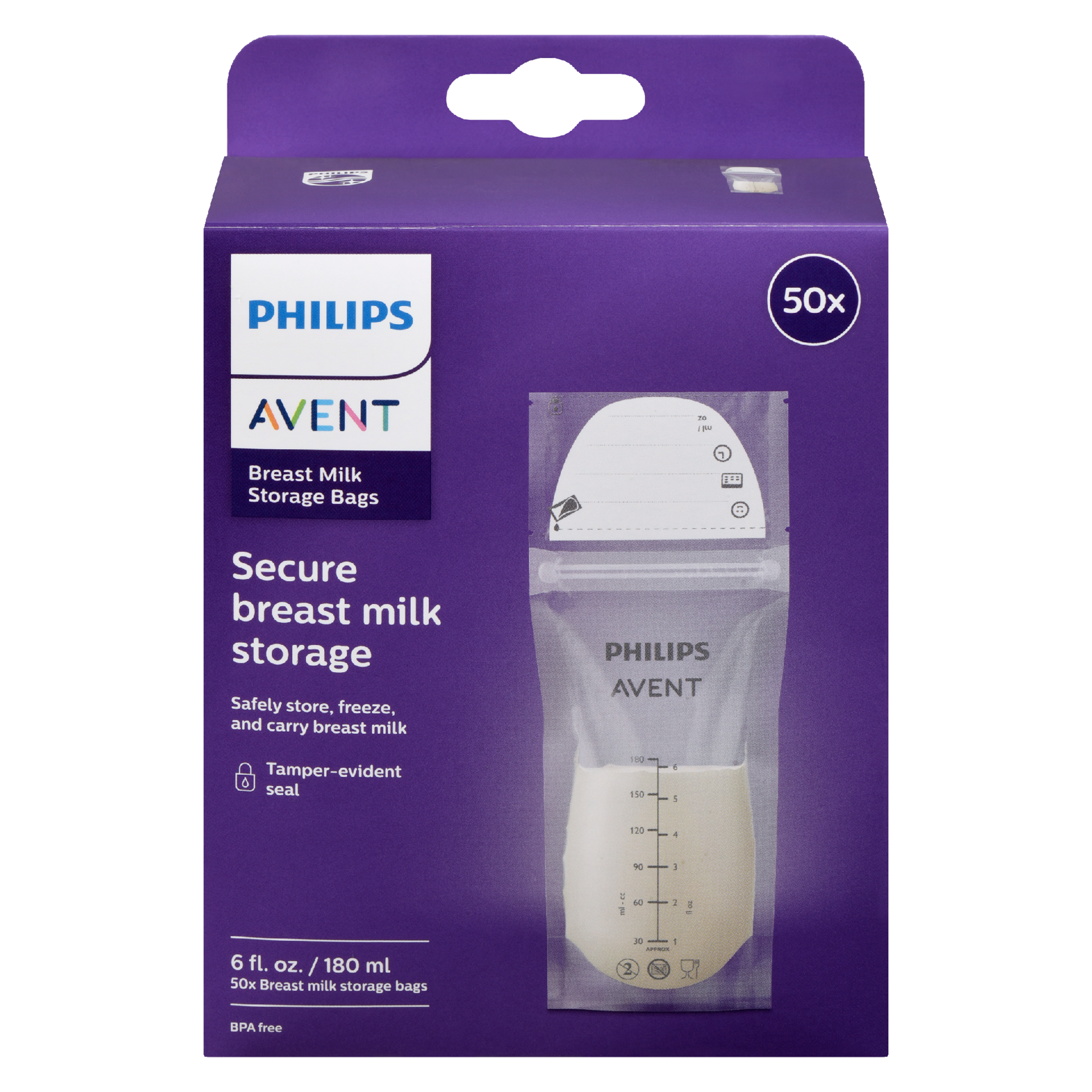 Philips Avent 180 ml 50x Breast Milk Storage Bags