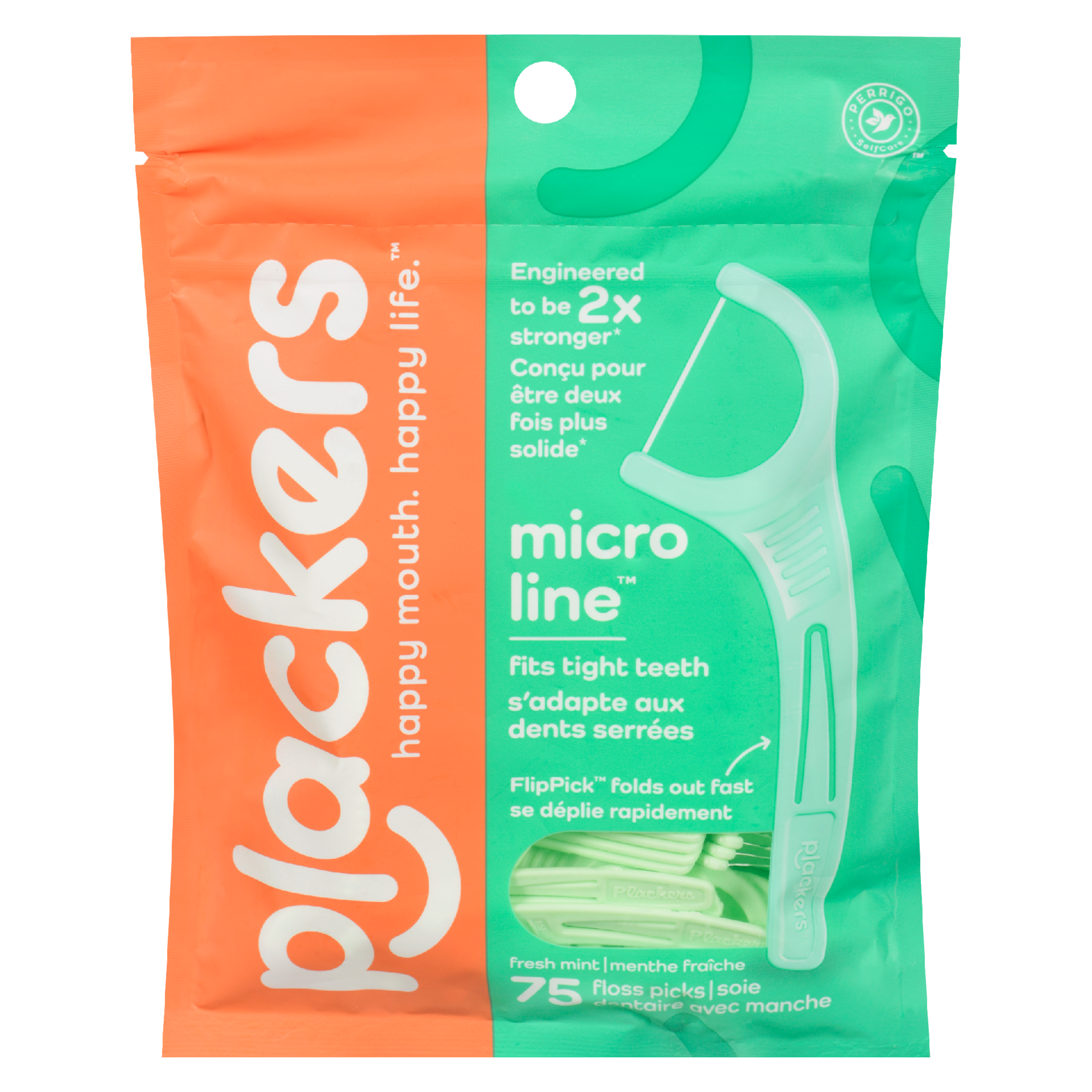 Plackers Micro Line Fresh Mint 75 Floss Picks