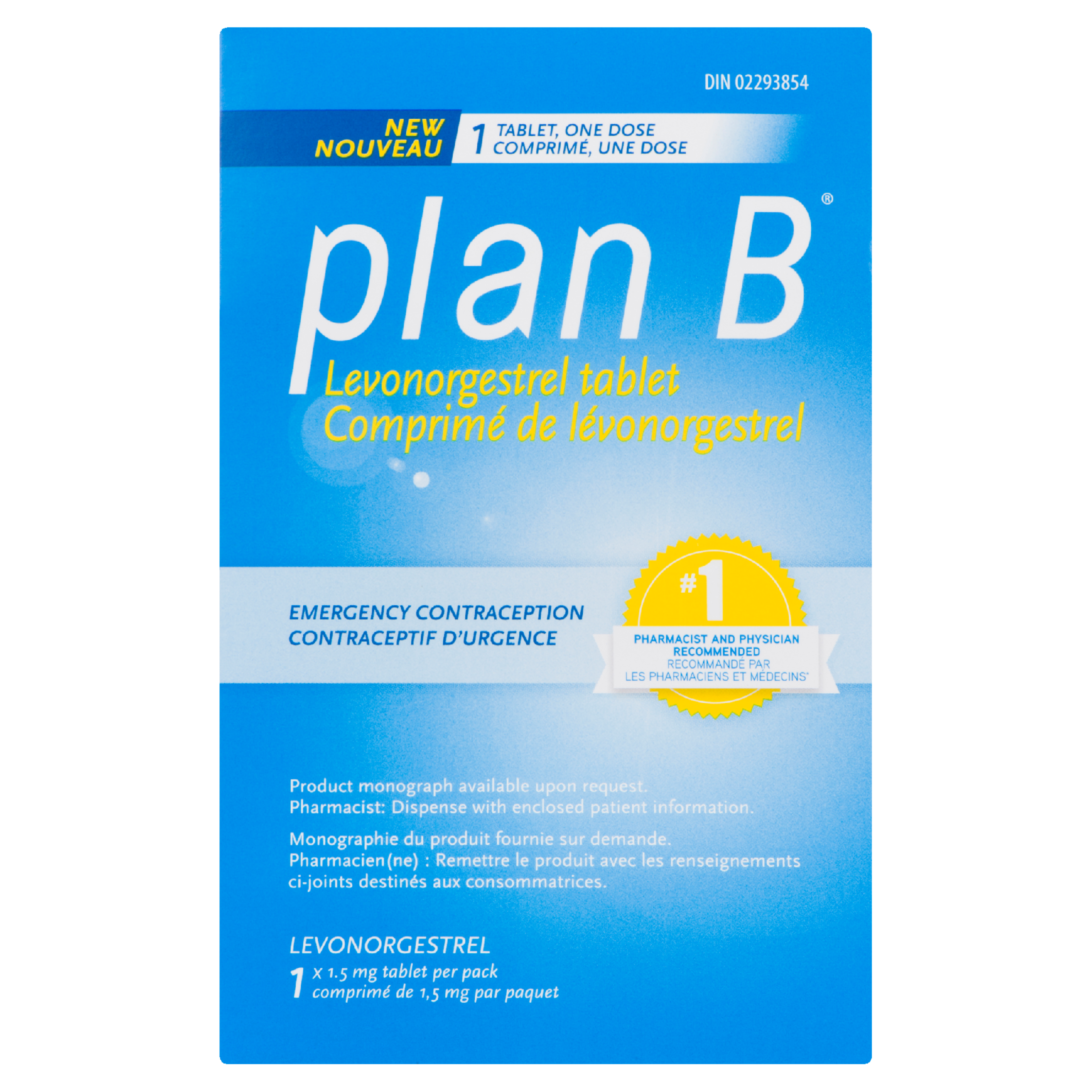 Plan B Levonorgestrel Tablet Emergency Contraception 1.5 mg