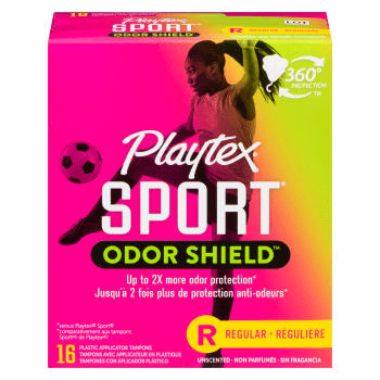 Playtex Sport Odor Shield Regular 16 Plastic Applicator Tampons