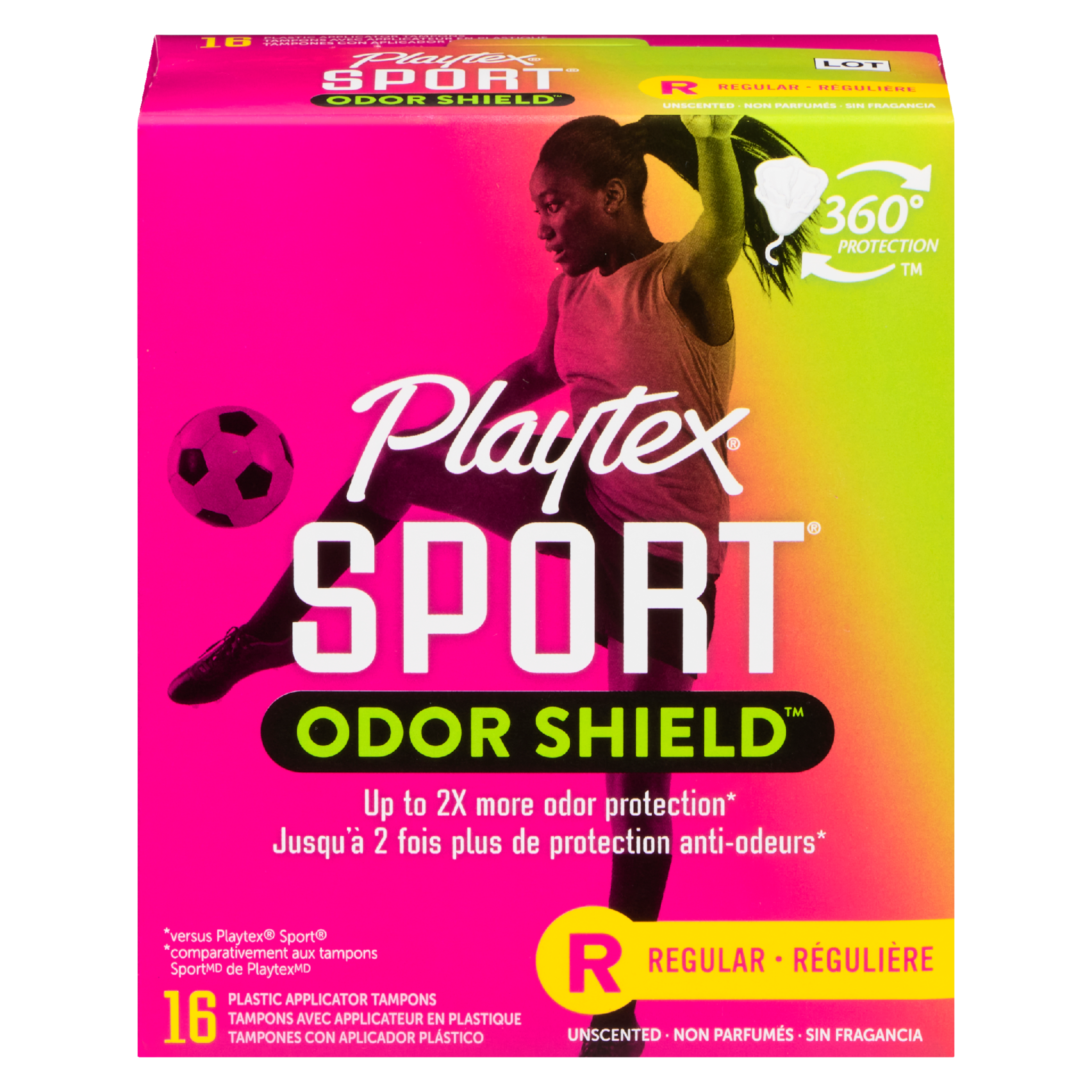 Playtex Sport Odor Shield Regular 16 Plastic Applicator Tampons